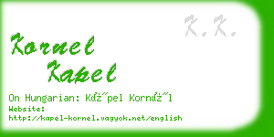 kornel kapel business card